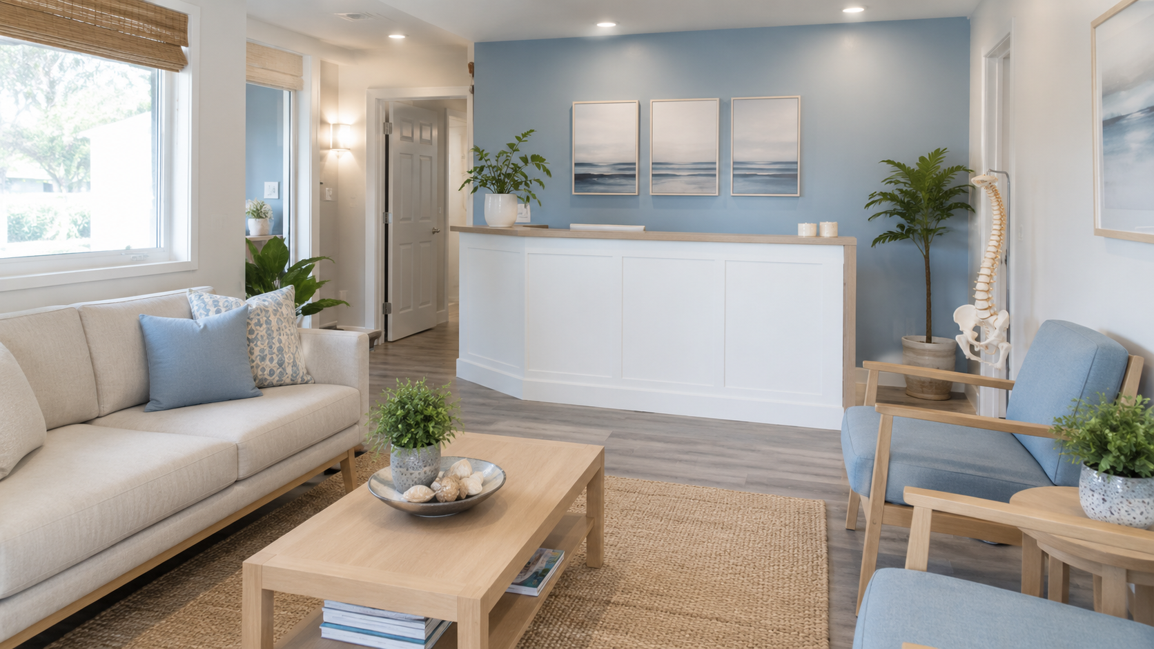 Elite Spine Center reception and waiting area in Lakeland FL